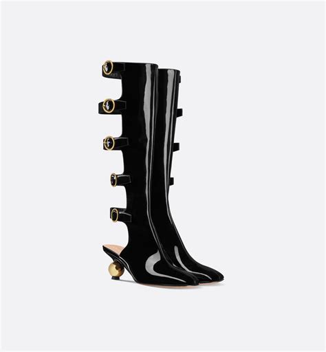 dior black calfskin boots